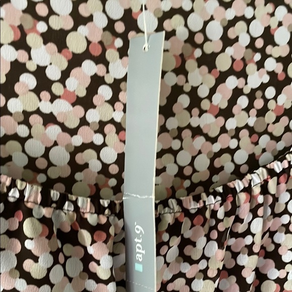 Apt. 9 Multicolor Abstract Blouse with Bro Accent with bow tie in back - Picture 4 of 8